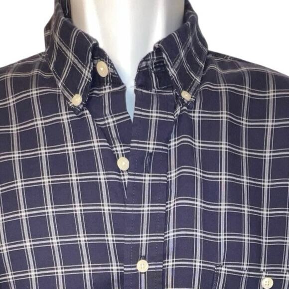 Town Craft L wrinkle free cotton short sleeve button western checkered shirt - Picture 5 of 7